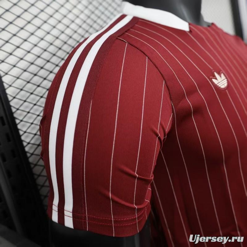 Player Version 25/26 Ajax Wine Adidas Original Casual Jersey