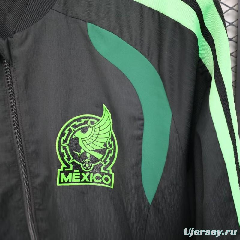 Player Version 2025 Mexico Black/Green Windbreaker (with Inner Lining)