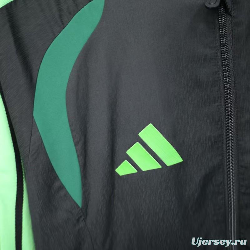 Player Version 2025 Mexico Black/Green Windbreaker (with Inner Lining)