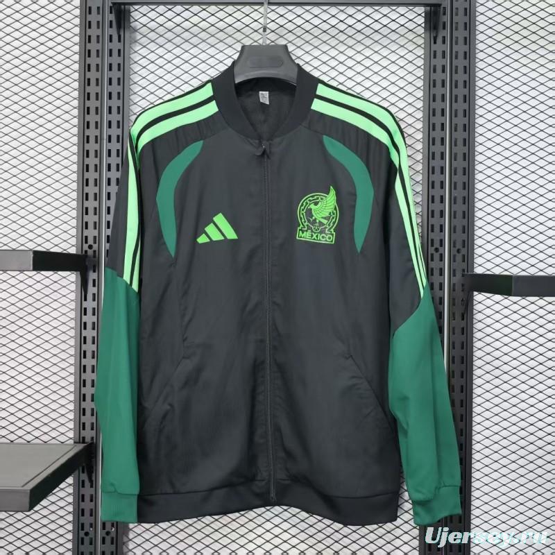 Player Version 2025 Mexico Black/Green Windbreaker (with Inner Lining)