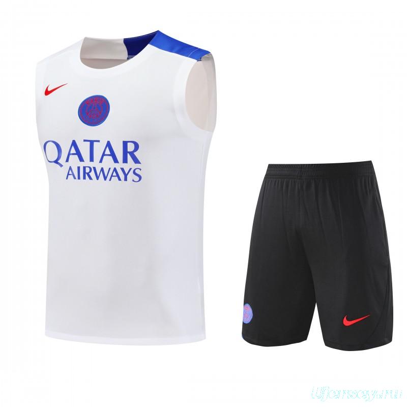 25/26 PSG White Vest Jersey+Shorts