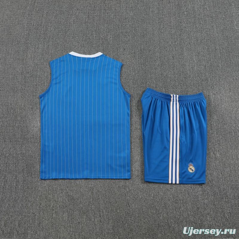 25/26 Real Madrid Adidas Original Blue Vest Jersey+Shorts