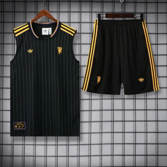 25/26 Manchester United Adidas Original Wine Vest Jersey+Shorts