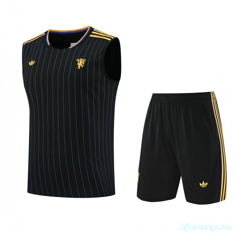 25/26 Manchester United Adidas Original Wine Vest Jersey+Shorts