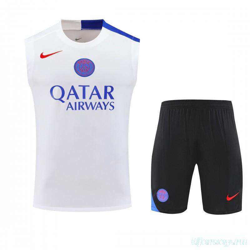 25/26 PSG White Vest Jersey+Shorts
