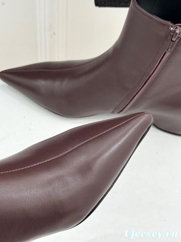 Khaite Retro Pointed Toe Ankle Boots with Height Increase - KFY00390