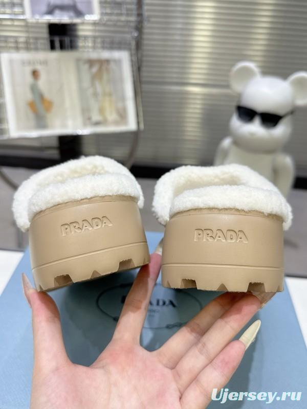 Prada Spring/Summer 2025 Popular Early Spring Fur Slippers - KFY00280