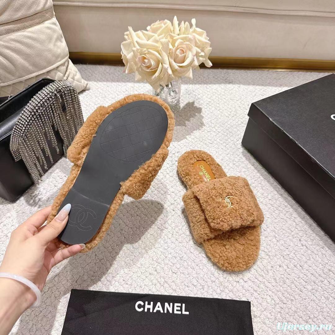 Chanel 2025/SS Slingback Lock Buckle Butterfly Fur Slippers - LY00250