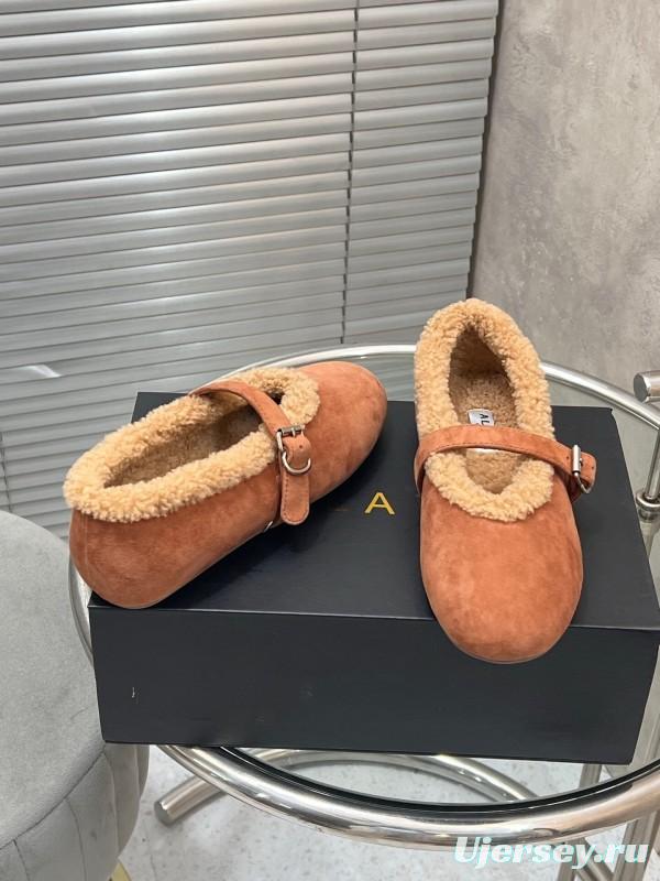 Alaia Fall/Winter 2025 Wool Mary Jane Ballet Flats - KFY00310