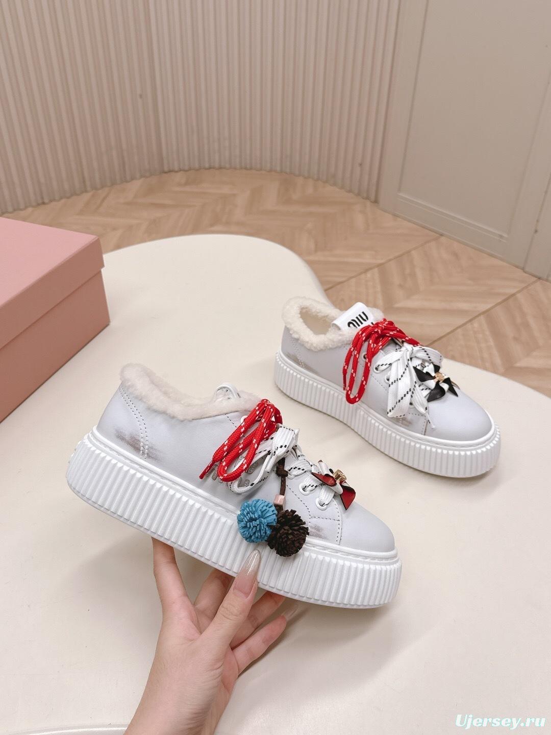 Miu Miu 3D Embroidered Platform Casual Shoes - LY00320/LY00340