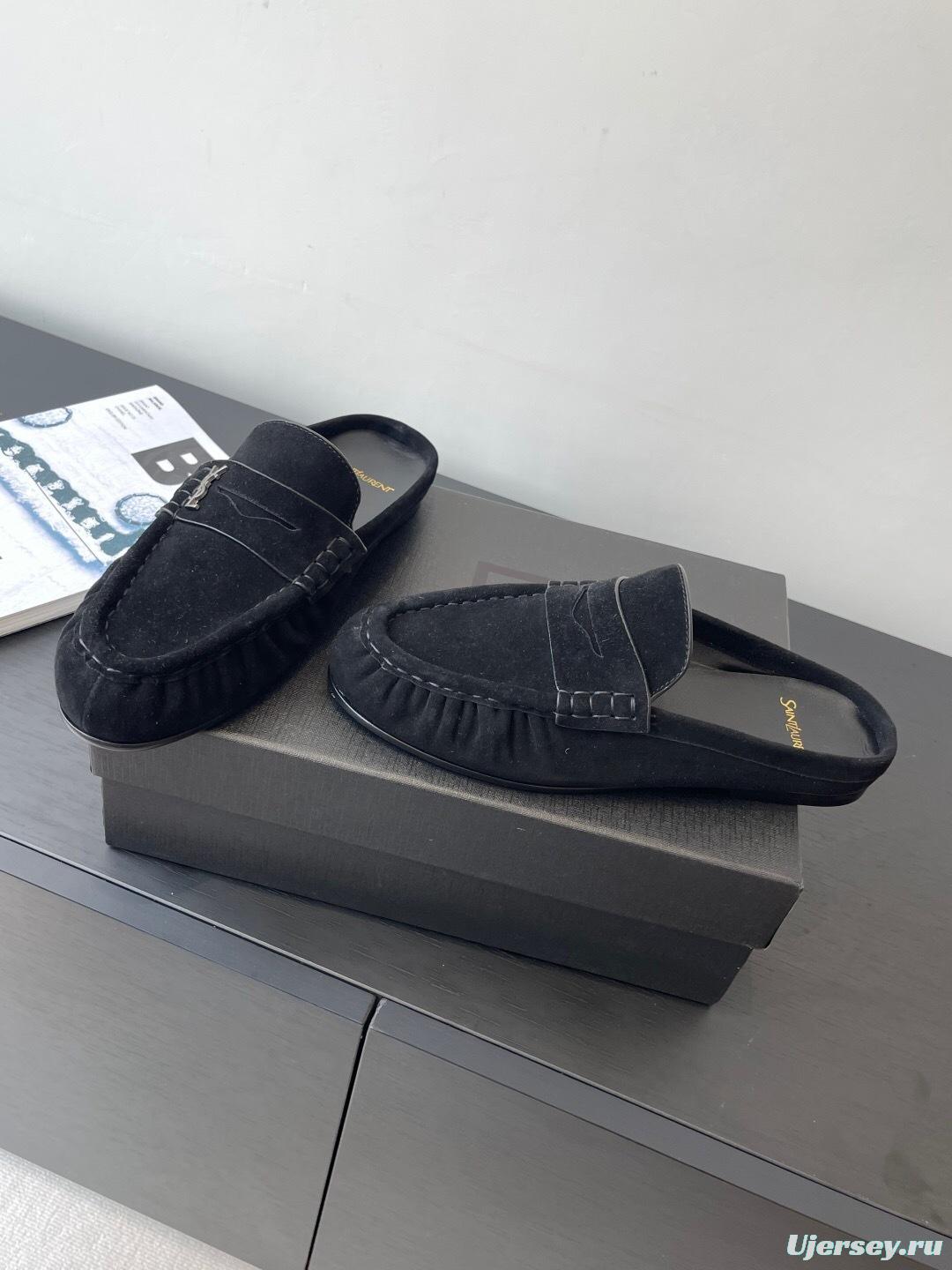 Saint Laurent Classic Loafer Mule Flat Shoes - KFY00320