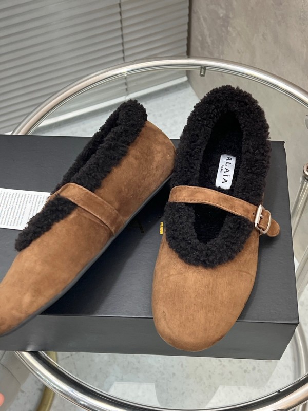 Alaia Fall/Winter 2025 Wool Mary Jane Ballet Flats - KFY00310