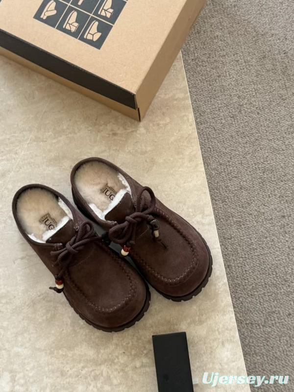 UGG Fall Winter 2025 Potato Wool Slippers Retro Acrylic Buckle Design - KFY00250