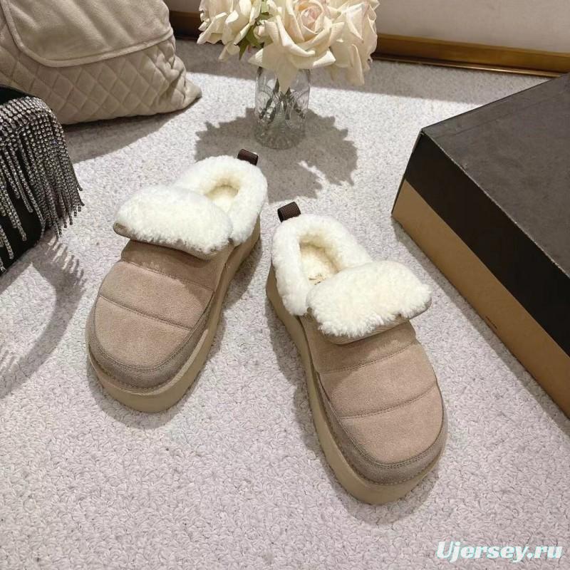 UGG 2025SS Michelin Caterpillar Slippers with Turned Fur Collar - LY00