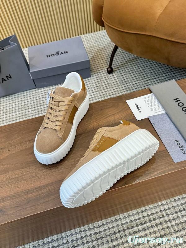 Hogan H-STRIPES Series Couple Thick Sole Biscuit Shoes Casual Sneakers - AS00310