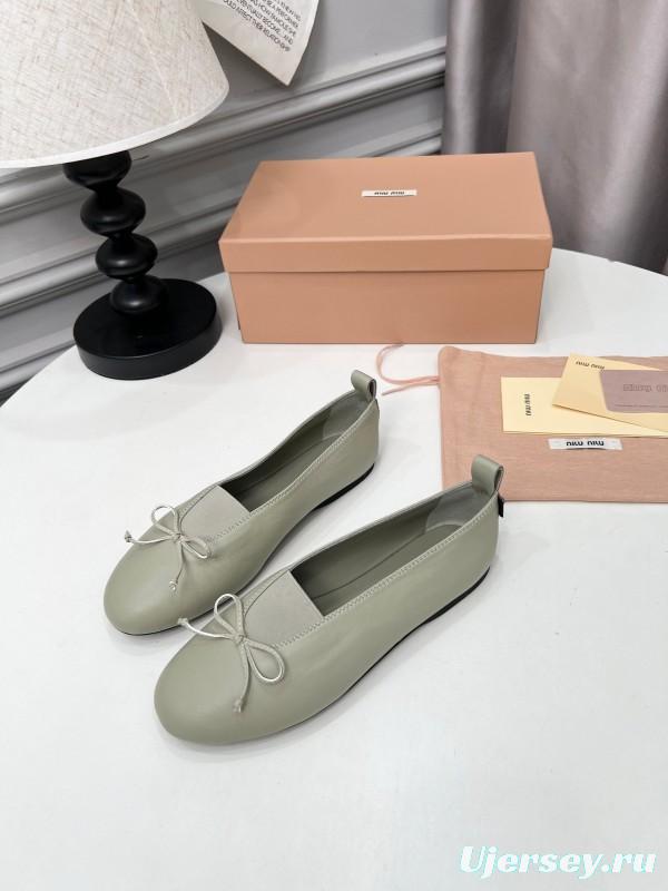 Miu Miu Ballet Flats Bow Mary Jane Shoes - LY00260