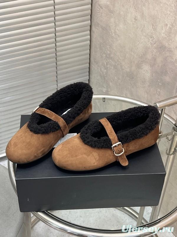 Alaia Fall/Winter 2025 Wool Mary Jane Ballet Flats - KFY00310