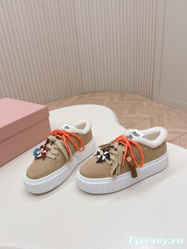 Miu Miu 3D Embroidered Platform Casual Shoes - LY00320/LY00340