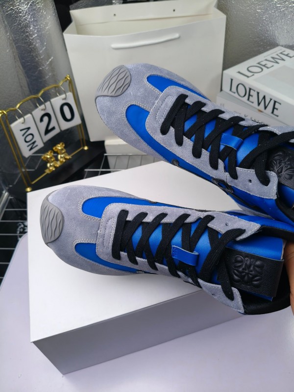 LOEWE High-Top German Training Sneakers Retro Fashion Casual White Shoes - LY00330
