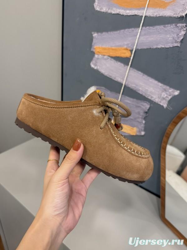 UGG 2025 Spring/Summer Collection Cozy Wool Slippers with Retro Buckle - KFY00240