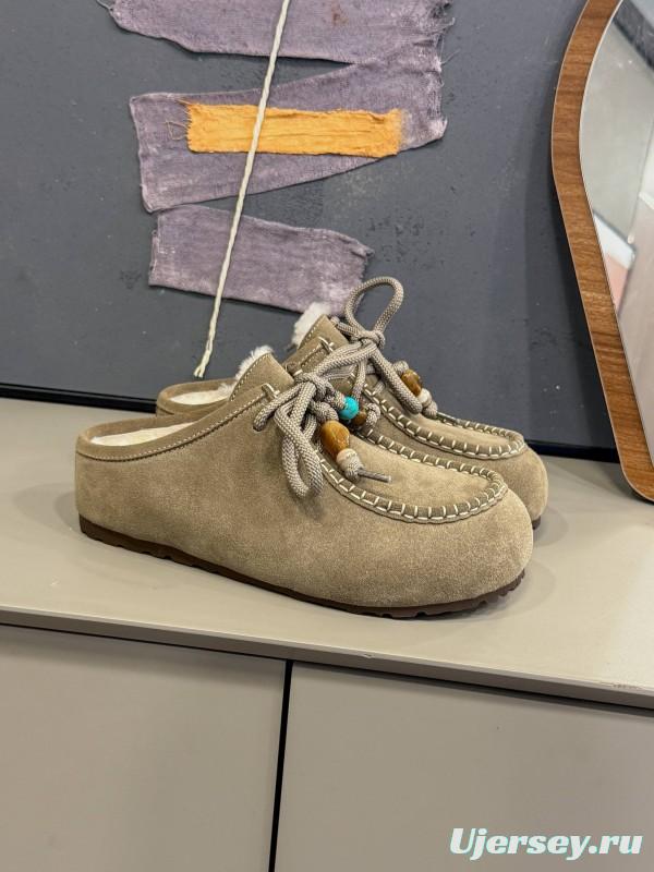 UGG 2025 SS Wool Slippers with Retro Buckle - KFY00240