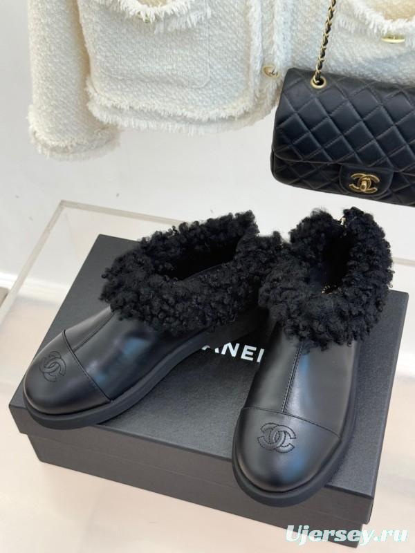 Chanel 2025/SS Double C Color-Block Shearling Snow Boots - KFY00270