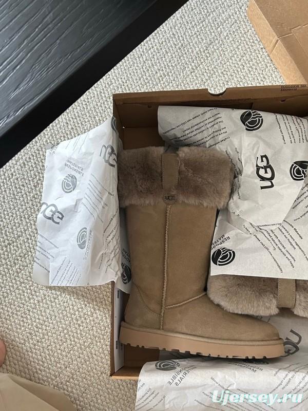 UGG 2025/SS High Boot Snow Boots with Faux Fur Collar - AS00370