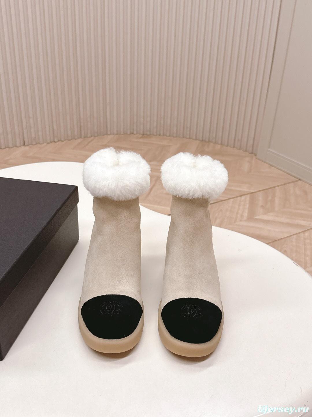 Chanel 2025/SS New Fur Snow Boots with Thick Sole - KFY00350