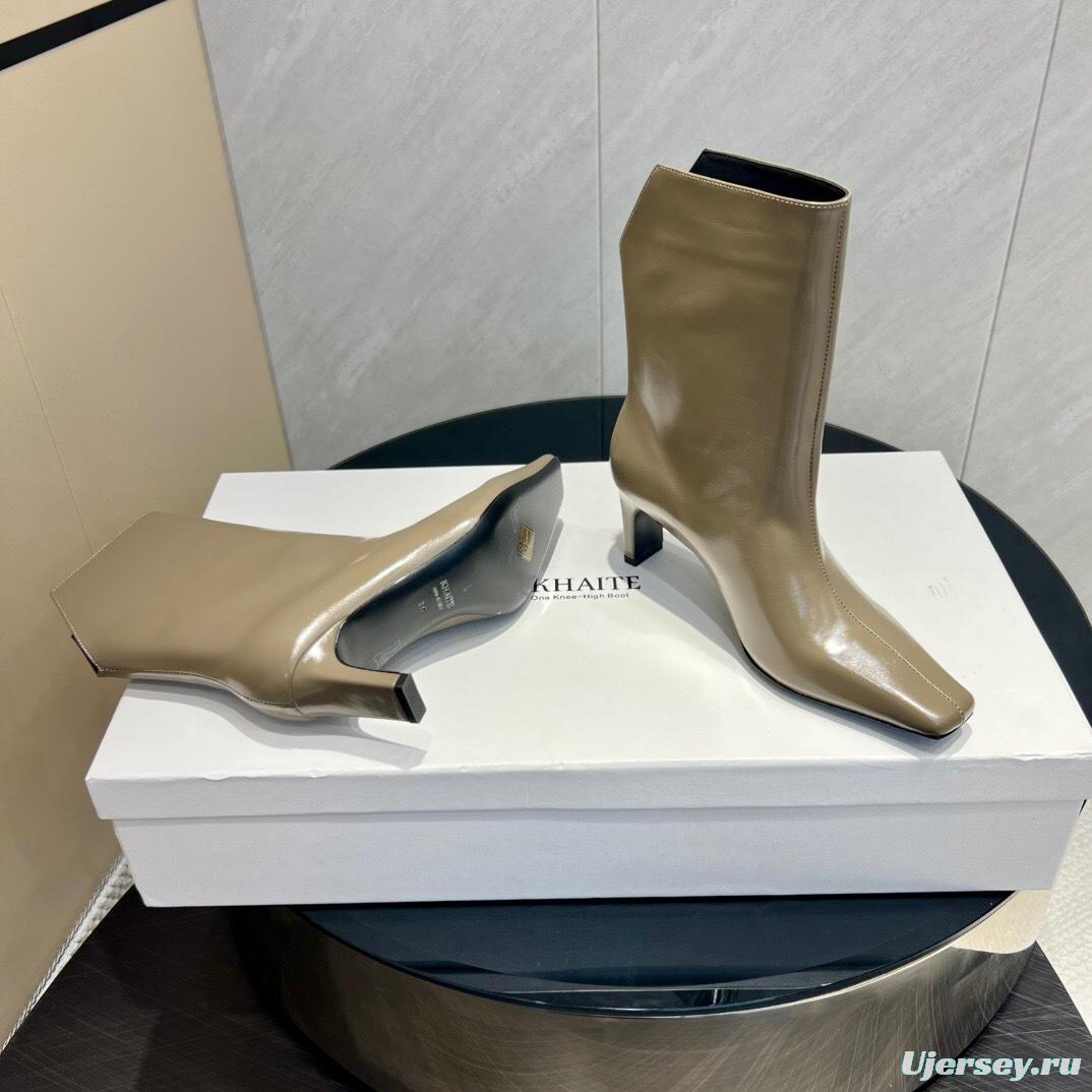 Khaite 2025 SS Collection Square Toe Slip-On Ankle Boots - KFY00390