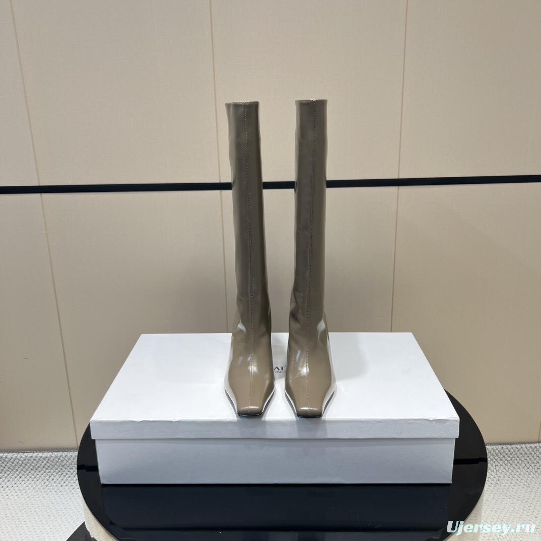 Khaite 2025/SS Square Toe Slip-On High Boots - KFY00490