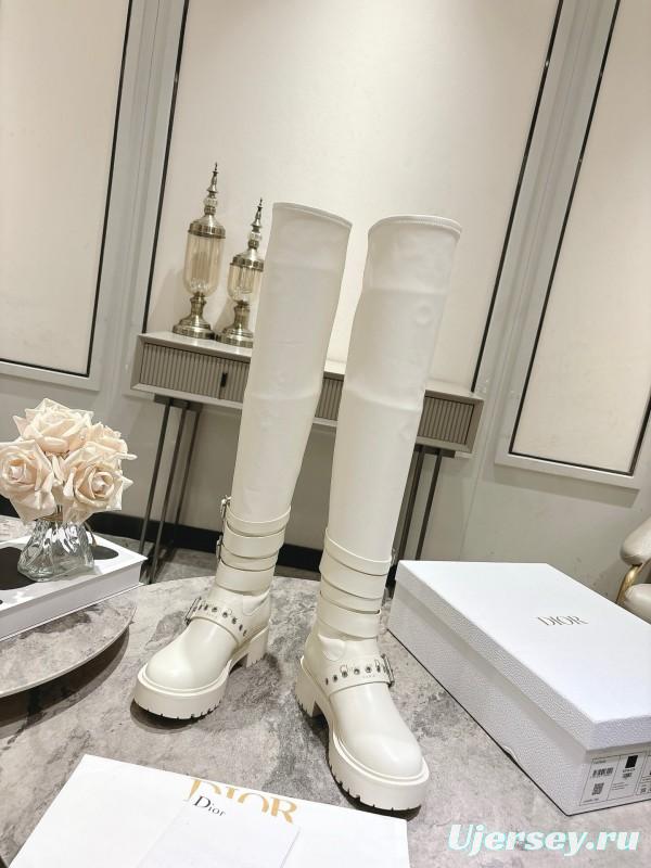 Dior 2025/SS Punk Strap Knee High Boots - KFY00500