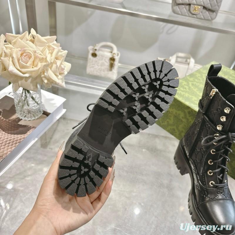 Gucci GG Lace-Up Ankle Boots in Calfskin - LY00380