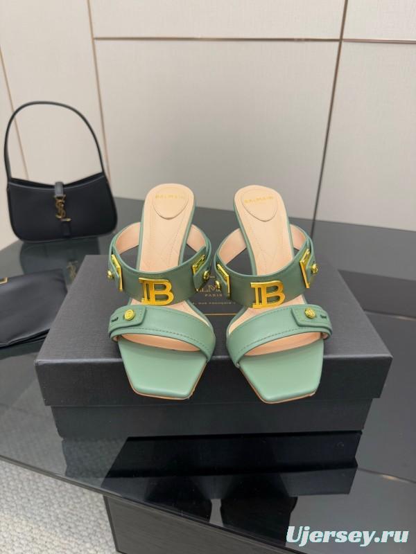 Balmain 2025 SS Metal Heel High Heel Sandals - KFY00320