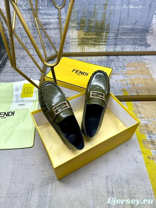 FENDI 2025 SS Loafers with FF Buckle and Soft Leather - LY00260