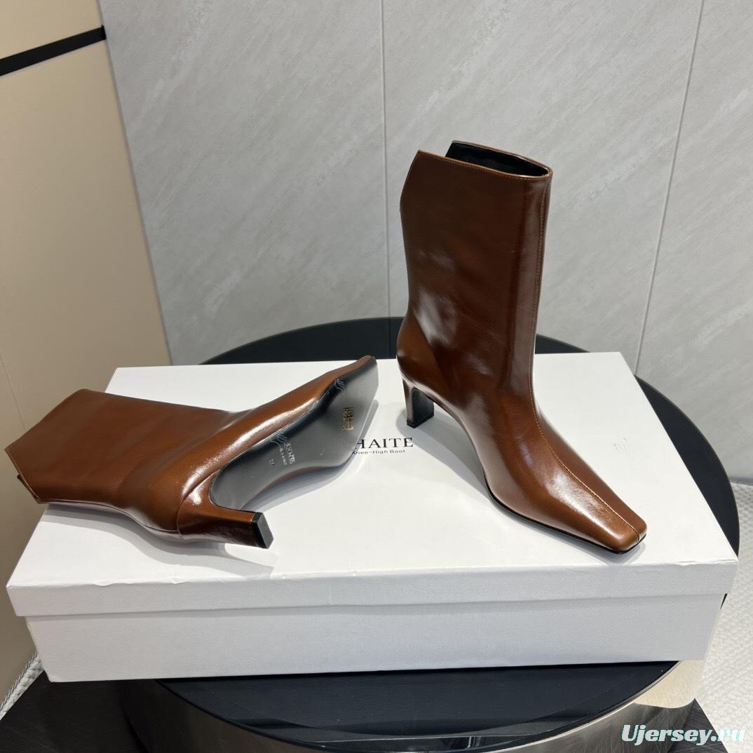 Khaite 2025/SS Square Toe Slip-On Ankle Boots - KFY00390