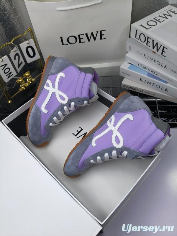 LOEWE High-Top German Training Sneakers Retro Casual White Shoes - LY00330