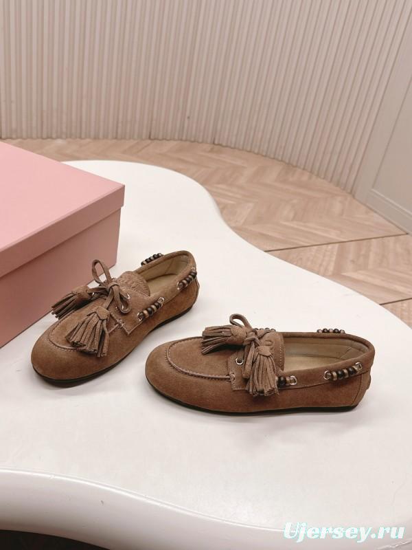 Miu Miu Fall/Winter 2025 Tassel Loafer Mule with Bead Accents - LY00330