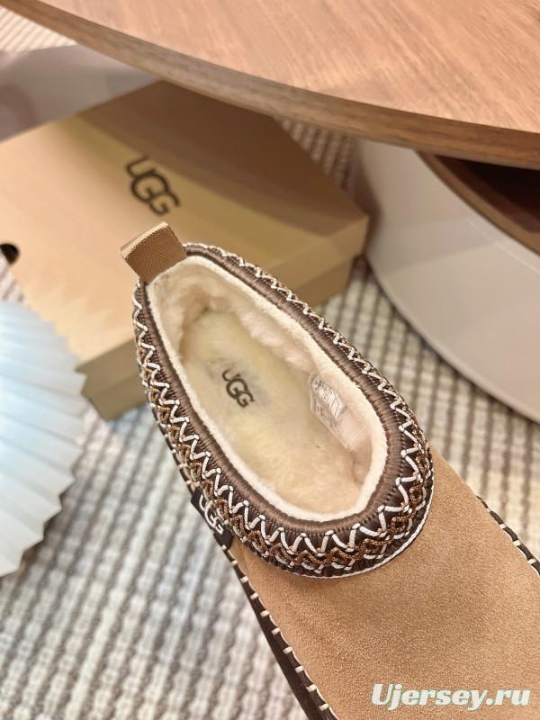 UGG Ethnic Tazz Series Thickened Height-Increasing Slip-On Fur Shoes - MJ00220