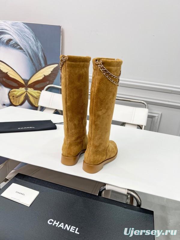 Chanel 2025/SS Quilted Leather Chain Four-Leaf Clover CC Flat Ankle Boots - LY00510