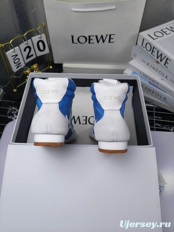 LOEWE High-Top German Training Sneakers Retro Fashion Casual White Shoes - LY00330