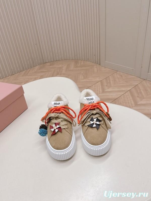 Miu Miu 3D Embroidered Platform Casual Shoes - LY00320/LY00340