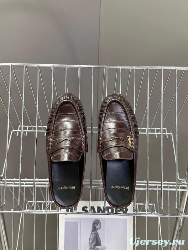 Saint Laurent 2025 SS Classic Loafer Mule Flats - KFY00320