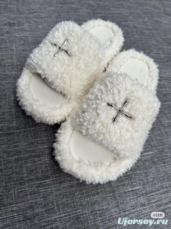 Adidas 2025 SS SMFK Fur Slippers Latest Popular Cross Pattern - KFY00230