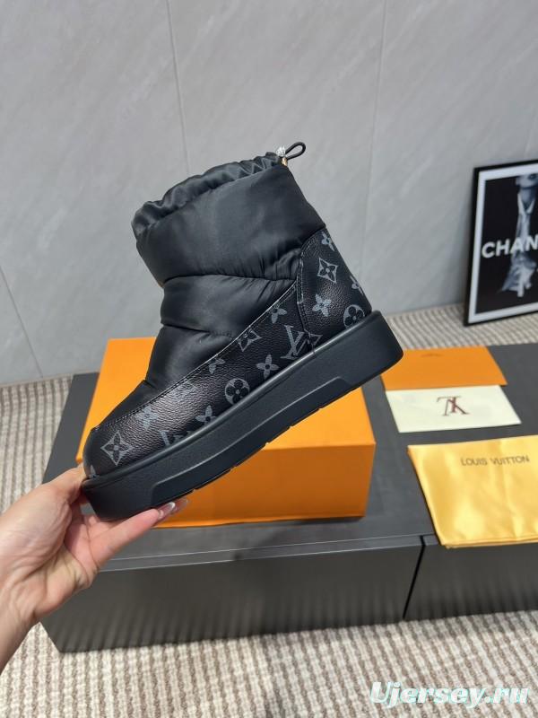 Louis Vuitton Fall/Winter 2025 Snow Boots Series Round Toe Thick Sole Down-Filled Snow Boots - KFY00310