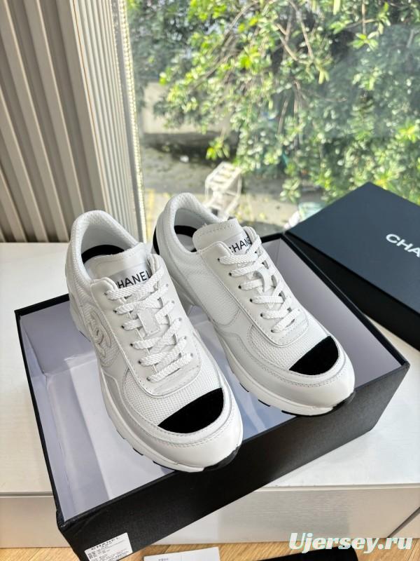 Chanel 2025 SS New Arrival High-Heel Two-Tone Casual Sneakers - KFY00320