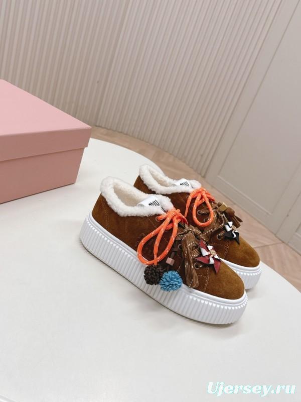 MIUMIU 3D Embroidered Platform Casual Shoes - LY00320/LY00340