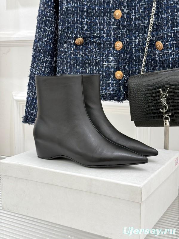 Khaite Retro Pointed Toe Height Increasing Ankle Boots - KFY00390