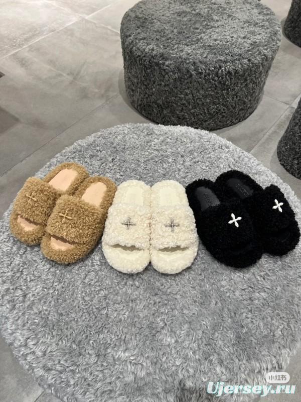Adidas 2025 SS SMFK Fur Slippers Latest Popular Cross Pattern - KFY00230