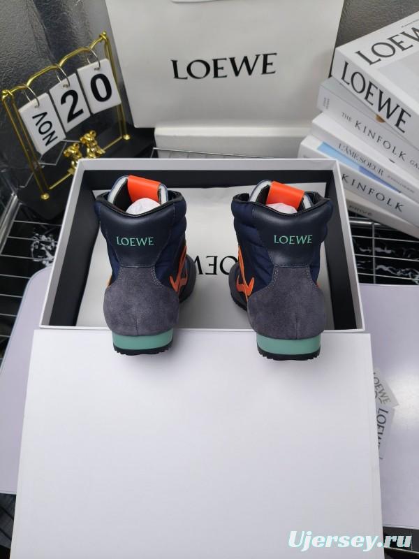 LOEWE High-Top German Training Sneakers Retro Fashion Casual White Shoes - LY00330