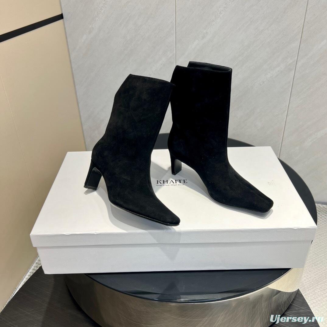 Khaite 2025 SS Collection Square Toe Slip-On Ankle Boots - KFY00390